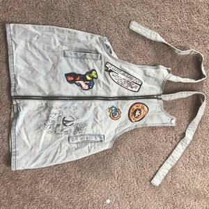 denim overall dress